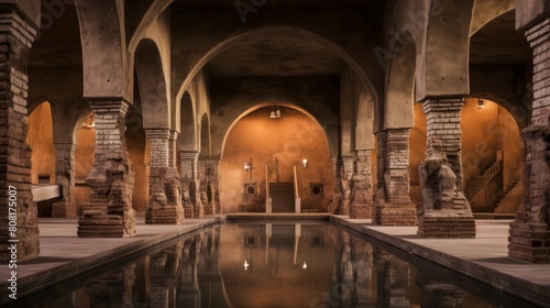 Cozy Roman bathhouse's tepidarium heated room photo