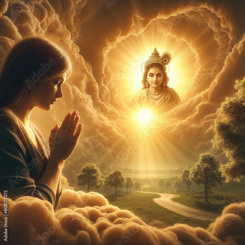 Lord Shri Krishna background image by AI generative photo