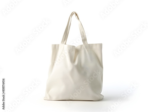 Minimalist Canvas Tote Bag on White Background