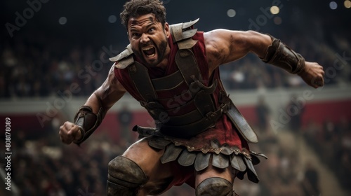 Gladiator leaps into action with spectacular attack at Circus Games