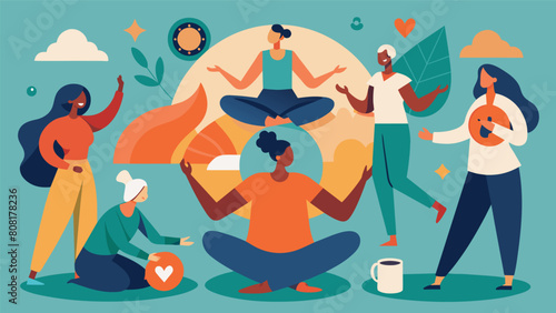With each session participants discover new ways to connect with their bodies and emotions finding solace and healing in the integration of art and. Vector illustration