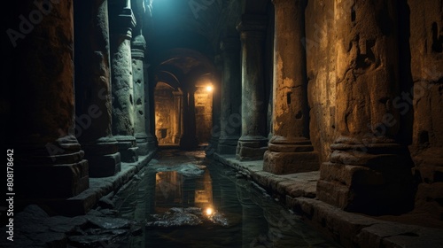 Temple's underground chambers hold mysterious relics and artifacts photo