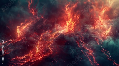 Fiery Flames Engulf Enigmatic Entities A Captivating Wallpaper Backdrop © Mickey