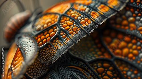 Intricate Reptilian Scales:Captivating Close-Up of a Vibrant Amphibious Creature's Unique Natural Textures photo