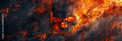 Flames Engulfing Haunting Horrors A Dynamic Wallpaper Backdrop photo