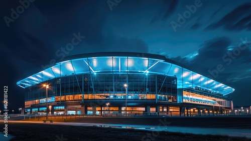 bright lighting inside a stadium for sports