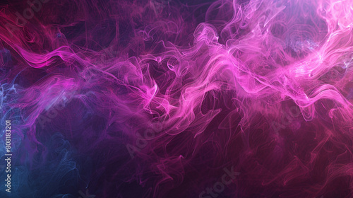 Wispy tendrils of smoke with a neon magenta texture, casting a spellbinding, surreal quality over the artwork. © Aaron Gallery  