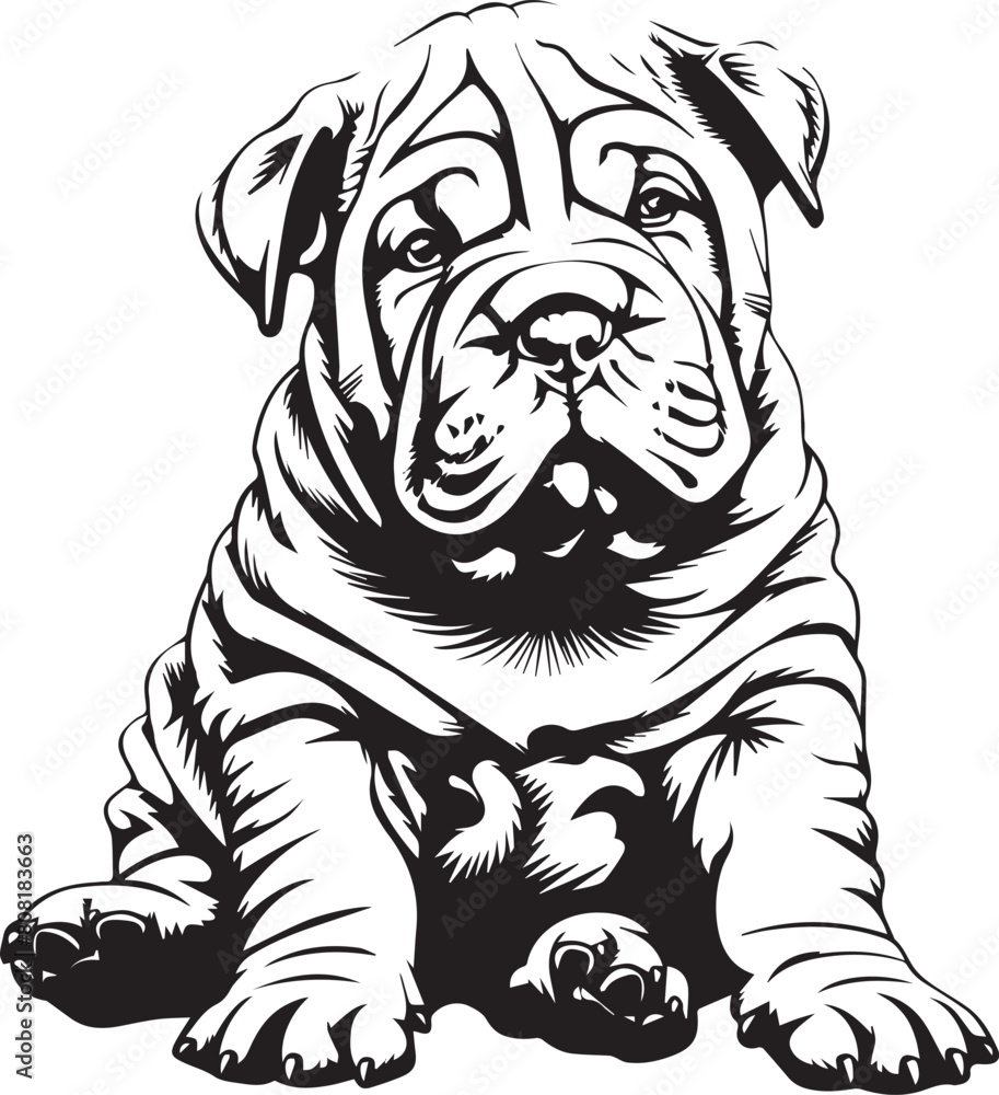 shar pei puppy portrait