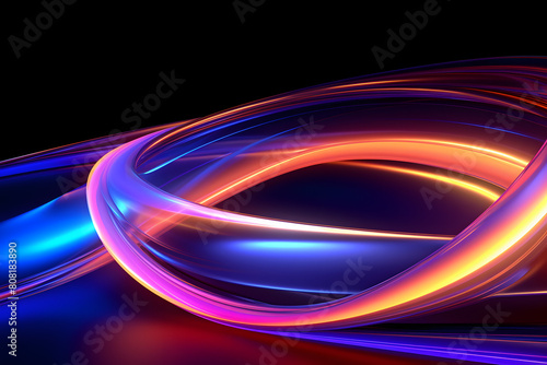 Glowing Neon Abstract Loop An abstract   Generative AI, © Ajrak