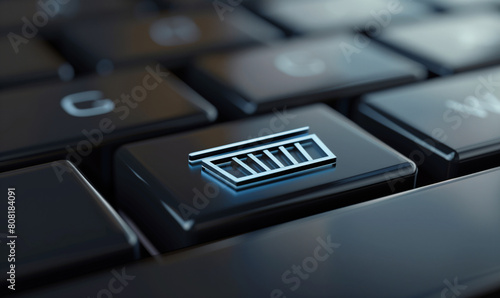 Image showing a trash can icon on a computer keyboard, symbolizing the process of deleting junk digital files and managing electronic waste.
