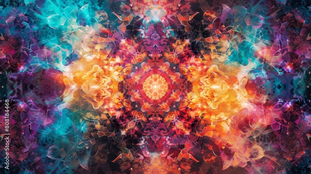 Fractal Patterns Exploring the Depths of the Subconscious Mind in Vibrant Psychedelic Art
