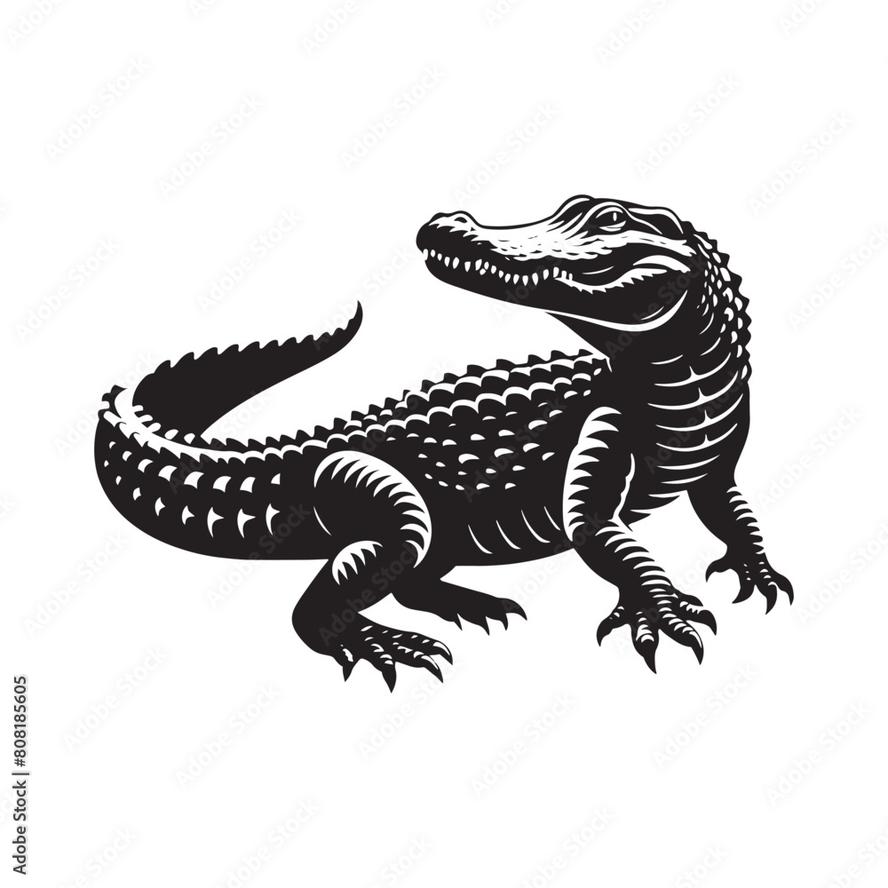 Simplistic alligator silhouette for diverse projects - reptile silhouette - alligator illustration - minimalistic alligator vector
Simplistic alligator silhouette for diverse projects - reptile silhouette - alligator illustration - minimalistic alligator vector
