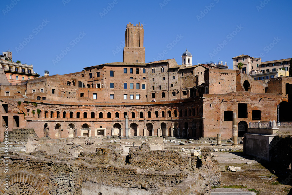 The ruins of Trajan's Market in Rome, Italy