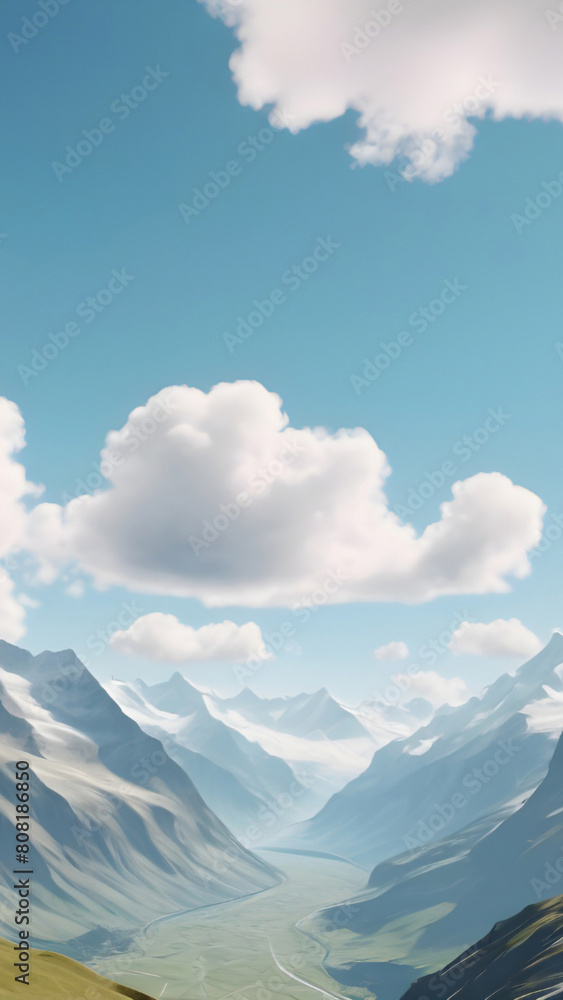 Mountains and clouds wallpaper for Notebook cover, I pad, I phone, mobile high quality images