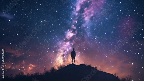 As the day surrenders to night, stars emerge like silent sentinels, guarding the secrets of the universe with their timeless vigil. Surrender to the embrace of the cosmos. photo