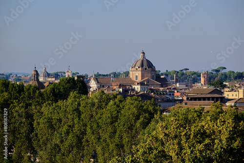 Panorama of Rome from the Aventine Hill, Church of il Gesu, Roome, Italy photo