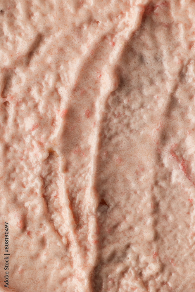 Close-Up of Creamy Strawberry Ice Cream Texture Close-Up of Creamy Strawberry Ice Cream Texture