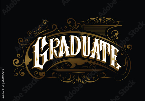 GRADUATE lettering custom style design