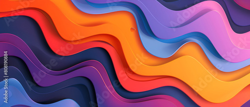 A vibrant and abstract digital pattern displayed on a computer screen ,Abstract background with multicolored wavy lines ,Abstract rainbow background © Raees