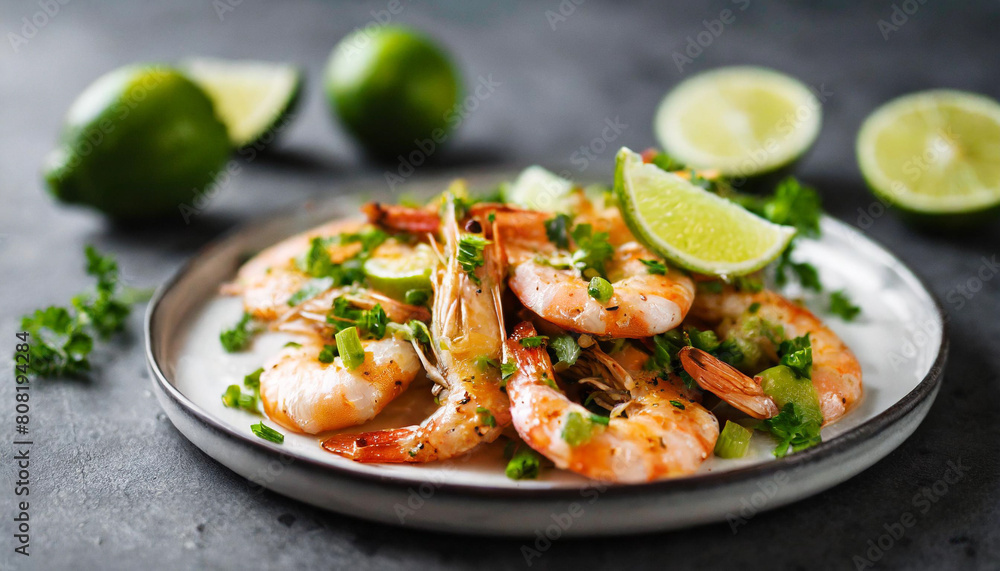 sautéed lime and cilantro shrimps in a sizzling skillet, showcasing vibrant colors and enticing aromas sautéed lime and cilantro shrimps in a sizzling skillet, showcasing vibrant colors and enticing aromas