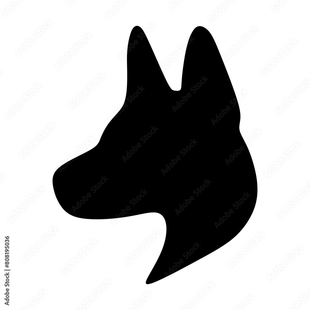 Dog icon, pet face profile vector silhouette glyph pictogram illustration
Dog icon, pet face profile vector silhouette glyph pictogram illustration