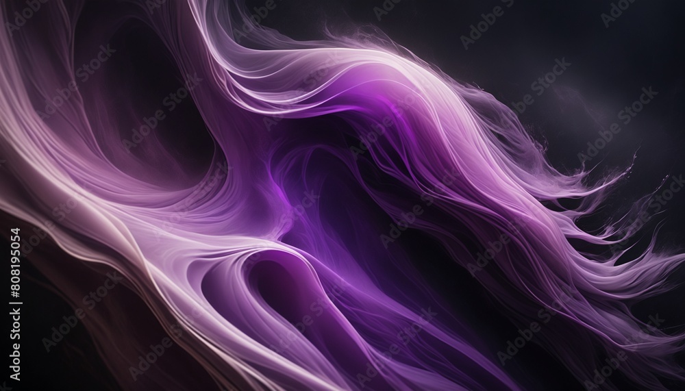Fototapeta premium Abstract Purple Smoke Wave Dark Background