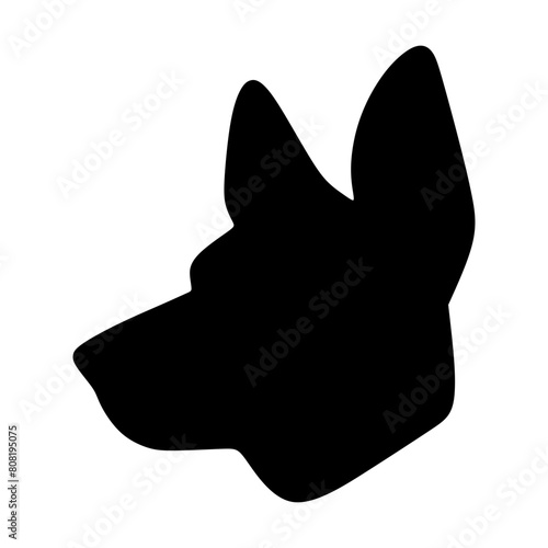 Dog icon  pet face profile vector silhouette glyph pictogram illustration 