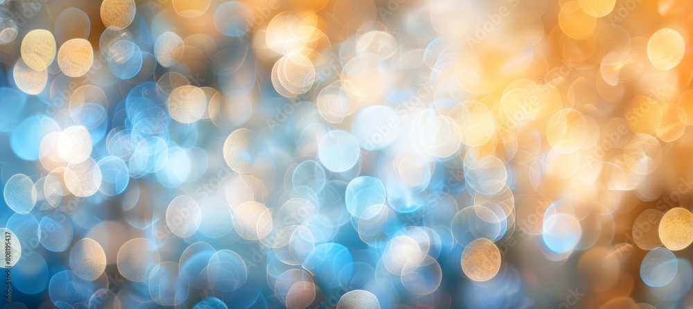 Obraz premium Abstract blue bokeh lights in defocused blur ideal for captivating background visuals