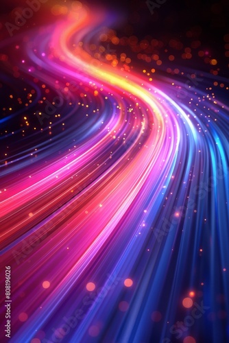Colorful Background With Lines and Stars
