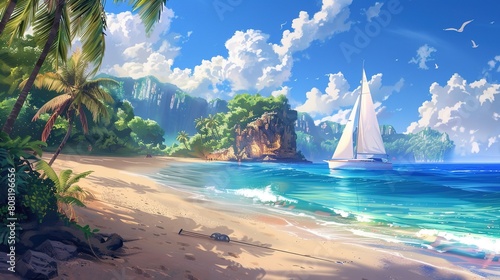 Summer vibe beach wallpaper © pixelwallpaper