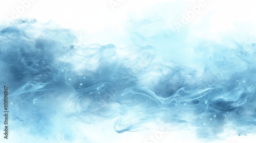   A blue-and-white backdrop featuring considerable smoke rising from both its top and bottom edges photo