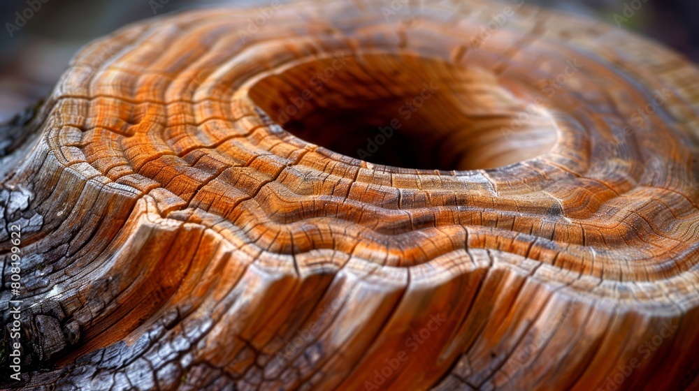 A tight shot of a knotted wooden end A tight shot of a knotted wooden end