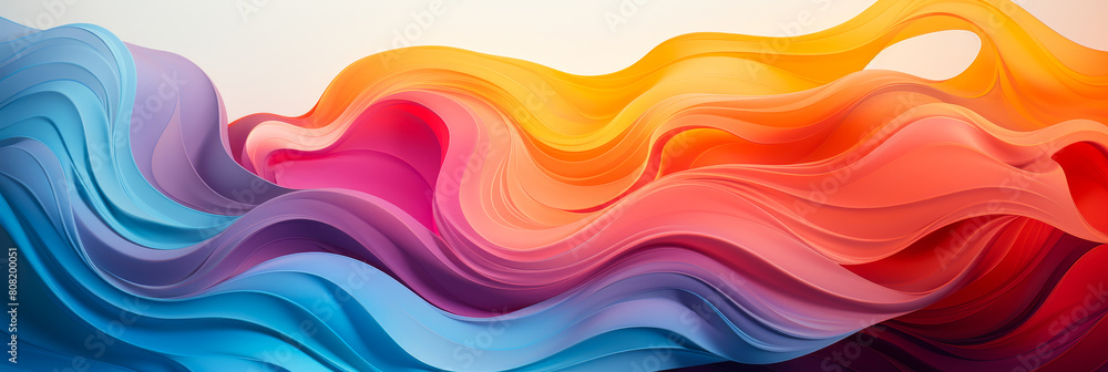Vibrant Waves of Color Flowing in Retro Style Abstract Background