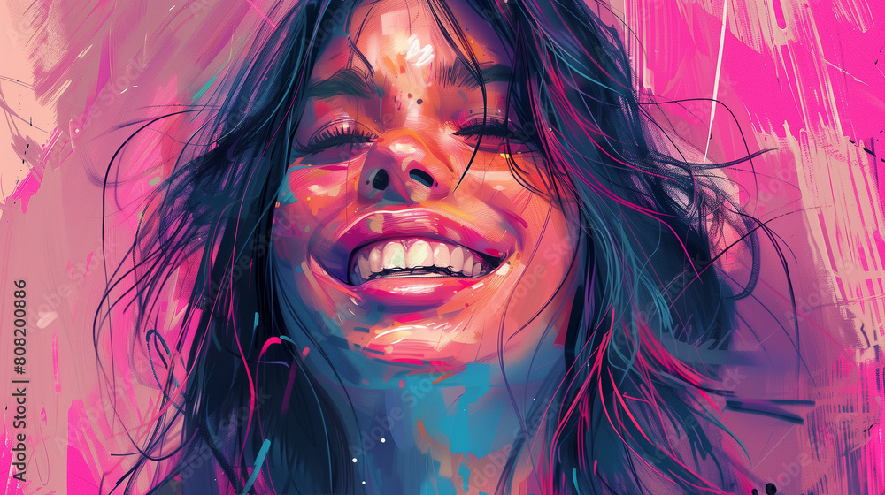 A joyful portrait capturing the radiant smile of a happy girl, radiating positivity and warmth A joyful portrait capturing the radiant smile of a happy girl, radiating positivity and warmth