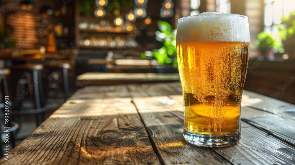 Close up stock photo of beer glass with frothy foam and water droplets, detailed shot Close up stock photo of beer glass with frothy foam and water droplets, detailed shot
