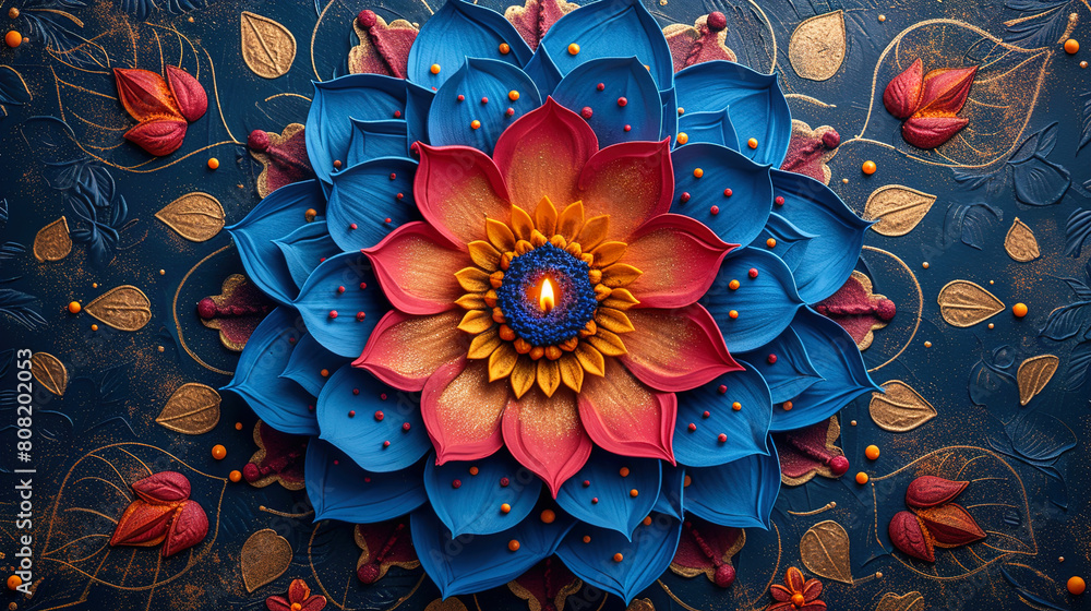 Blue mandala pattern background abstract floral pattern Blue mandala pattern background abstract floral pattern
