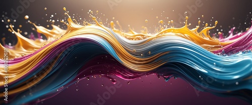 Vibrant Wave Colorful Liquid Splashes Gradient Background