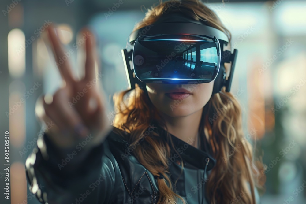 People Using Virtual Reality Technology created with Generative AI People Using Virtual Reality Technology created with Generative AI
