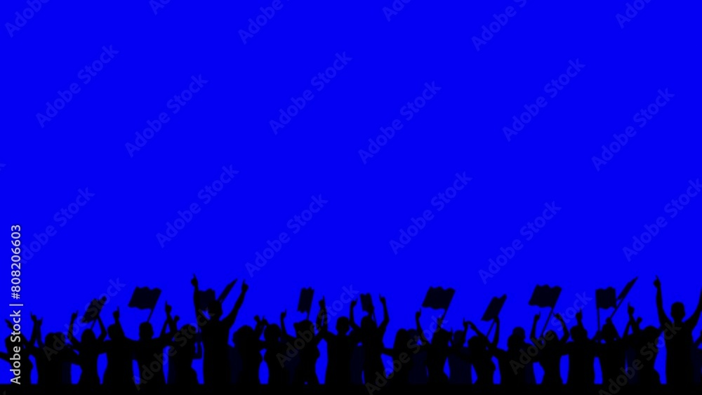 4K crowd silhouette animation with isolated background in alpha channel. 4K crowd silhouette animation with isolated background in alpha channel.