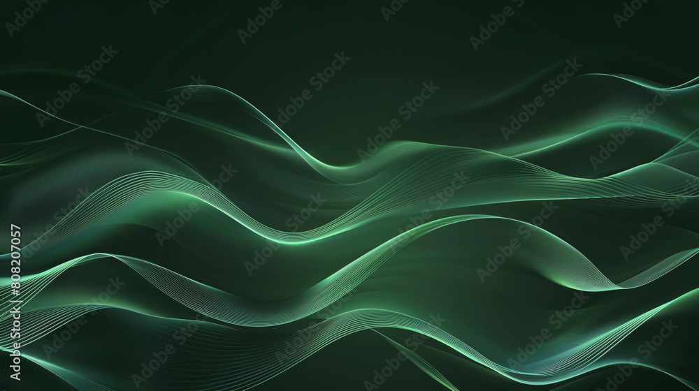 Abstract, green background with curved lines and empty space Abstract, green background with curved lines and empty space