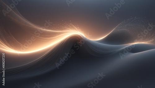 Wallpaper Mural Ethereal Light Waves Dark Abstract Background Torontodigital.ca