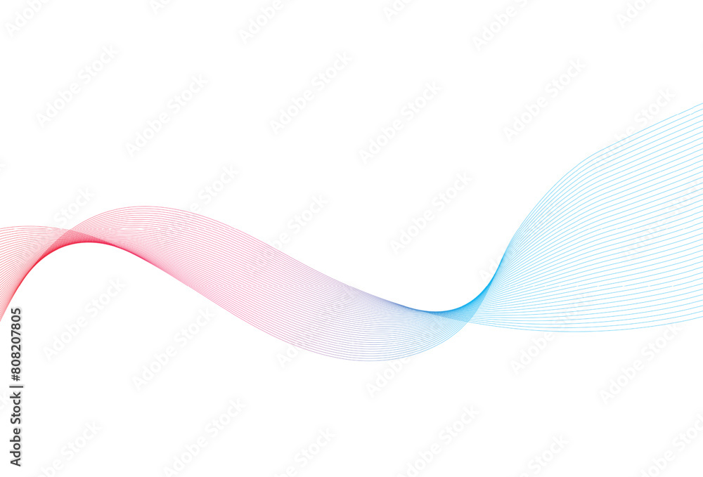 Fototapeta premium Abstract colorful wave lines on white background. Modern colorful wavy lines pattern design element. Wave lines art, Curved smooth design
