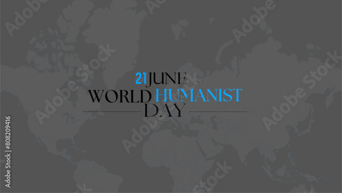  Concept World Humanist Day vector illustration template. Support  help  humanitarian theme banner.