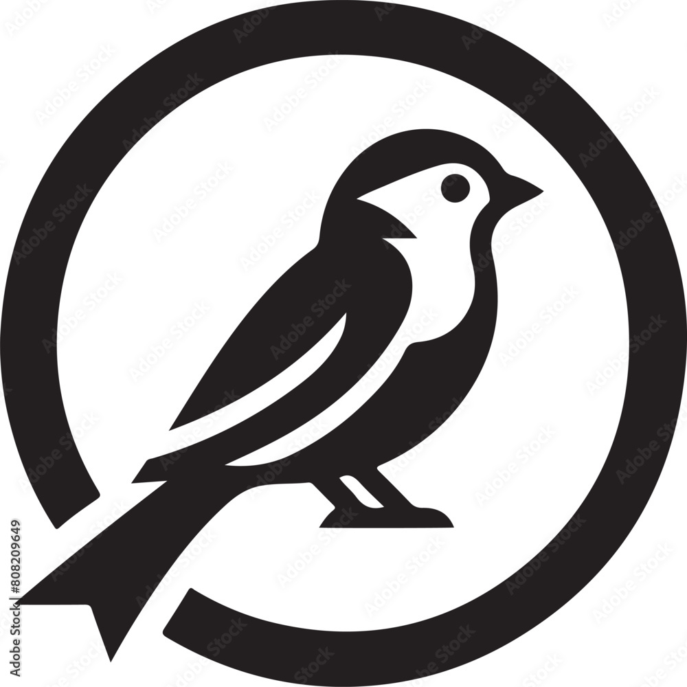 Fototapeta premium a bird is perched on a branch with a circle in the background.