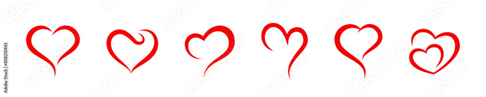 Heart doodle brush drawn set. Hearts sketchy valentine collection. Heart doodle brush drawn set. Hearts sketchy valentine collection.