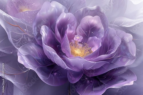 Close Up of a Purple Flower on a White Background