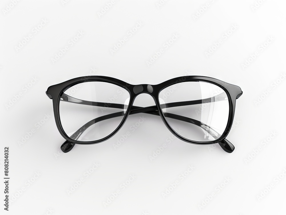 Black glasses on a white background. Black glasses on a white background.