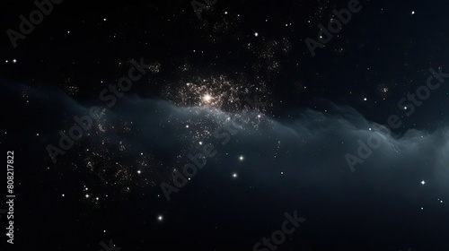 Macro shot of distant galaxies and star clusters