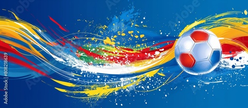 Colorful abstract modern background art style Olympic Games concept in yellow white blue red colours, banner