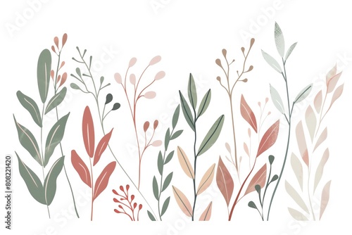 Whimsical Botanical Futurism: Abstract Foliage and Grass